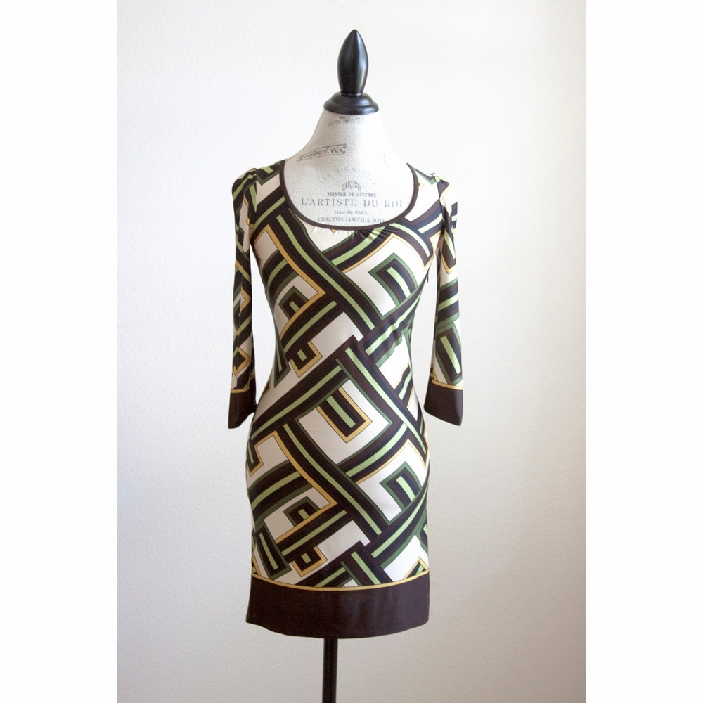 Loft 70s Pattern Dress - Picture 1 of 6